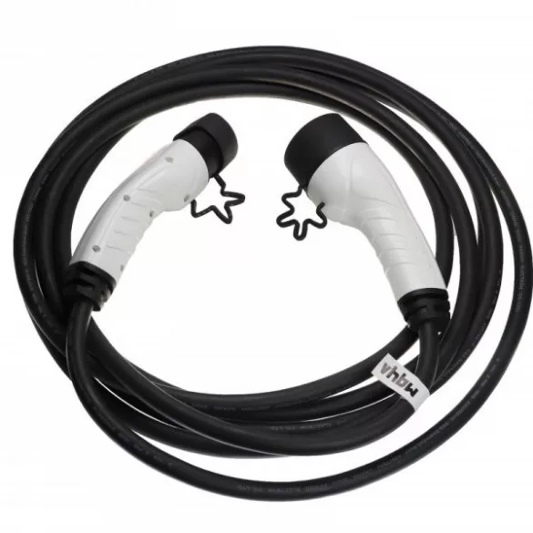 Töltőkábel elektromos autóhoz, Plug-In Hybrid - Type 2 -> Type 2, 3 fázisú, 16 A, 11 kW, 7 m - Utángyártott - VHBW