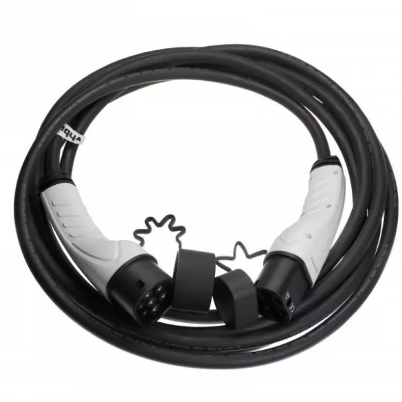 Töltőkábel elektromos autóhoz, Plug-In Hybrid - Type 2 -> Type 2, 3 fázisú, 16 A, 11 kW, 7 m - Utángyártott - VHBW