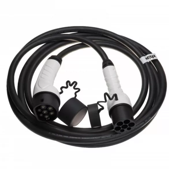 Töltőkábel elektromos autóhoz, Plug-In Hybrid - Type 2 -> Type 2, 3 fázisú, 32 A, 22 kW, 5 m - Utángyártott - VHBW