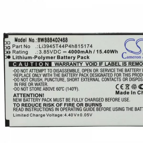 Mobil Router ZTE Li3945T44P4h815174 - 4000 mAh 3.85 V Li-polymer - Utángyártott akku Mobil Router ZTE Li3945T44P4h815174 - 4000 mAh 3.85 V Li-polymer - Utángyártott akku