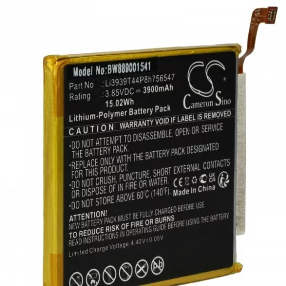 ZTE LI3939T44P8H756547 - 3900 mAh 3.85 V Li-polymer - Utángyártott telefon akku - VHBW