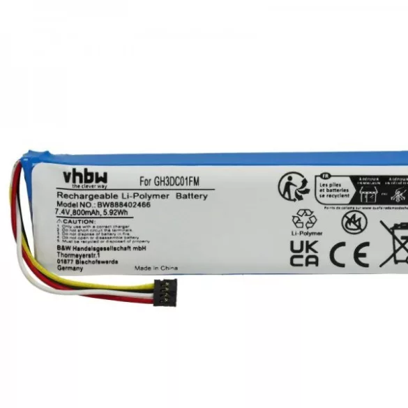 Xiaomi GH3DC01FM - 800 mAh 7.4 V Li-polymer - Utángyártott kamera akku - VHBW