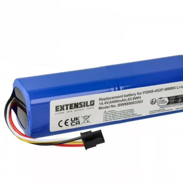 Xiaomi STYTJ01ZHM, BRR-2P4S-5200S, P2008-4S2P-MMBK for Dreame 6400mAh, 14.4V, Li-Ion - Utángyártott porszívó akku - VHBW