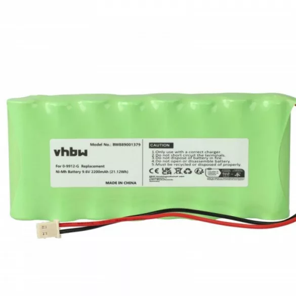 Visonic 103-300672, 0-9912-G, GP180AAH8BMX - 2200 mAh 9.6 V NiMH Utángyártott riasztórendszer akku - VHBW