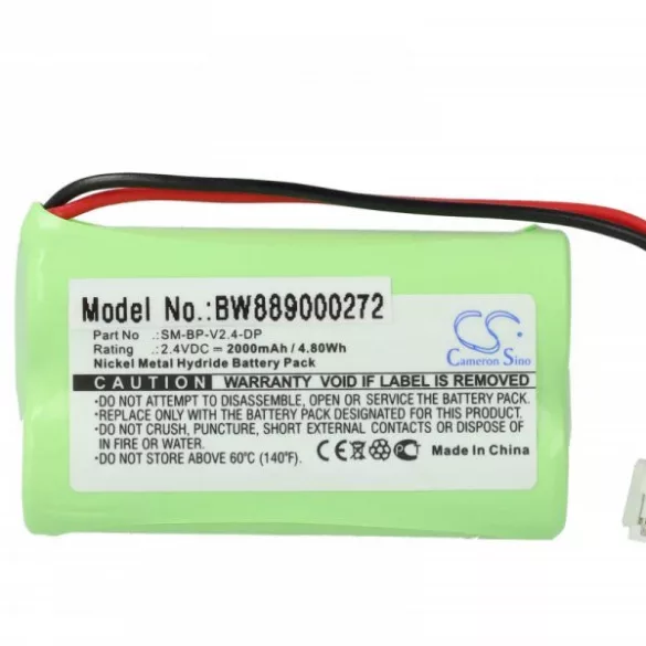 Egészségügyi eszköz - VDW SM-BP-V2.4-DP - 2000 mAh 2.4 V NiMH - Utángyártott akku - VHBW