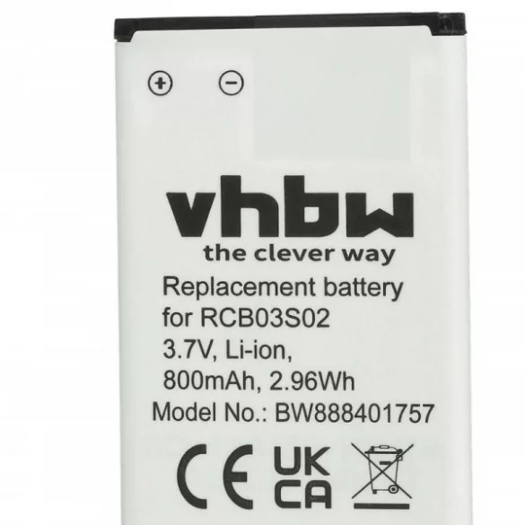 Swisstone RCB03S02 - 800 mAh 3.7 V Li-Ion - utángyártott mobiltelefon akku - VHBW