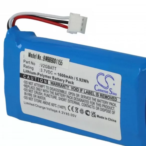 Kutya nyakörv Sportdog V2GBATT - 1600 mAh 3.7 V Li-polymer - Utángyártott akku - VHBW