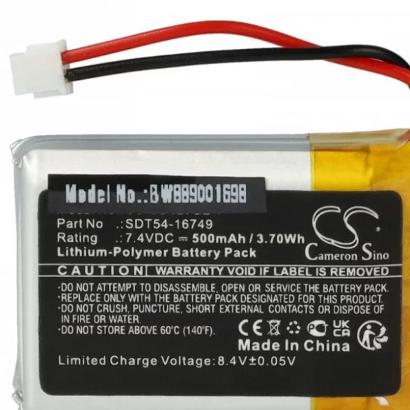 Kutya nyakörv SportDOG SD-1275E, SD-875E - 500 mAh 7.4 V Li-polymer - Utángyártott akku - VHBW