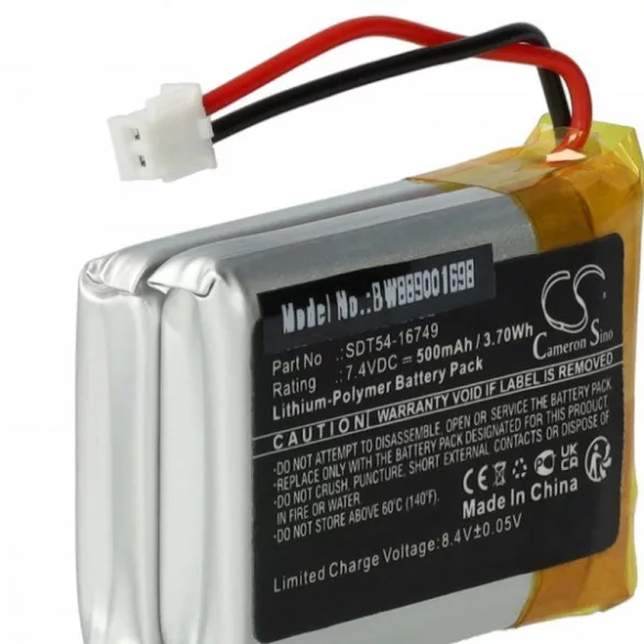 Kutya nyakörv SportDOG SD-1275E, SD-875E - 500 mAh 7.4 V Li-polymer - Utángyártott akku - VHBW