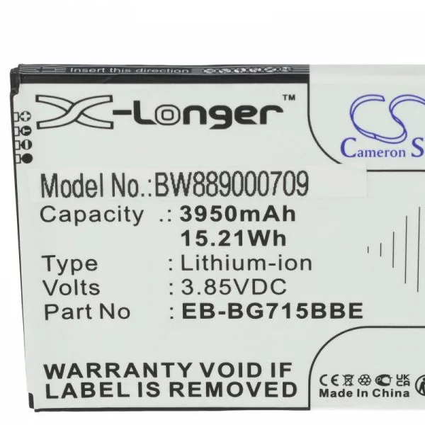   Samsung EB-BG715BBE, GH43-04993A - 3950 mAh 3.85 V Li-Ion - Utángyártott telefon akku