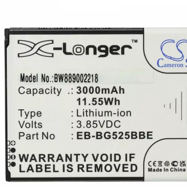 Samsung EB-BG525BBE, GH43-05060A - 3000 mAh 3.85 V Li-Ion - Utángyártott telefon akku