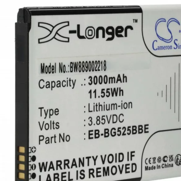 Samsung EB-BG525BBE, GH43-05060A - 3000 mAh 3.85 V Li-Ion - Utángyártott telefon akku - VHBW