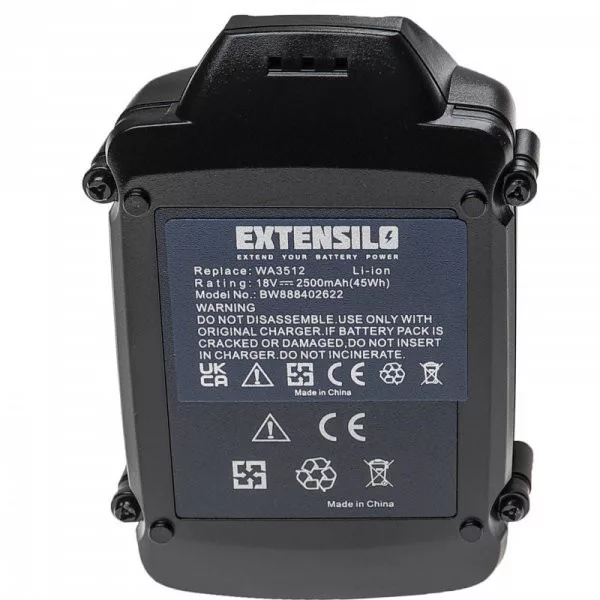 Szerszámgép akku Rockwell RW9351.1 - 2500 mAh, 18 V, Li-Ion - Utángyártott akku