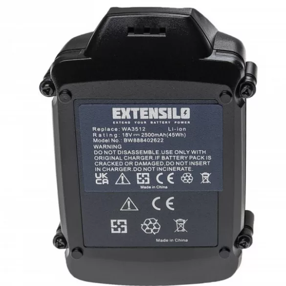 Szerszámgép akku Rockwell RW9351.1 - 2500 mAh, 18 V, Li-Ion - Utángyártott akku - VHBW