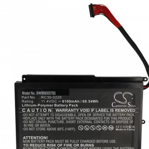 Razer RC30-0220 - 6100 mAh 11.4 V Li-polymer - Utángyártott telefon akku - VHBW