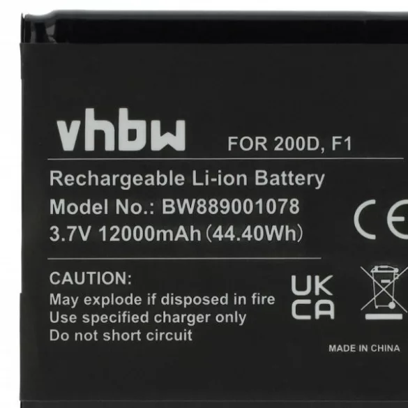 DAB Radio Pure ChargePAK F1, F1 - 12000 mAh 3.7 V Li-Ion - Utángyártott akku - VHBW