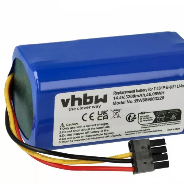 Proscenic T-4S1P-B-U21, INR18650-M30-4S1P for Proscenic 3200mAh, 14.4V, Li-Ion - Utángyártott porszívó akku