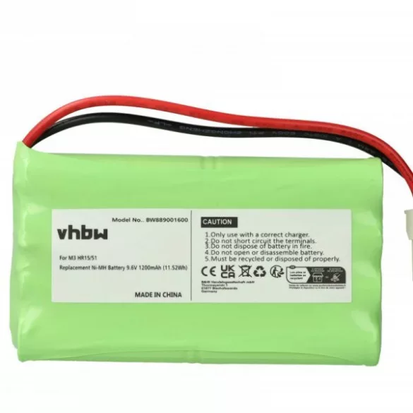 Elektromos tolóajtó vezérlő Polargos S1512 - 1200 mAh 9.6 V NiMH - utángyártott akku - VHBW