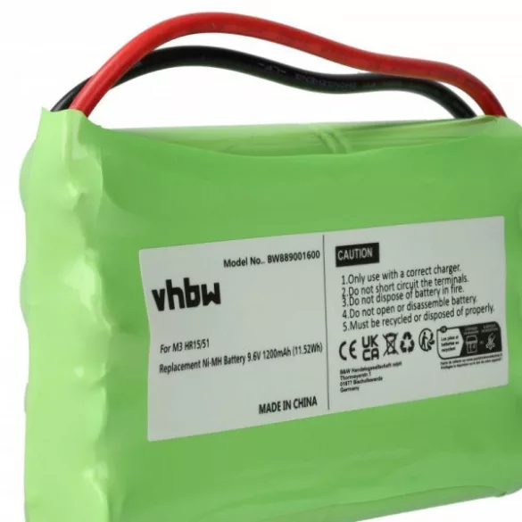Elektromos tolóajtó vezérlő Polargos S1512 - 1200 mAh 9.6 V NiMH - utángyártott akku - VHBW
