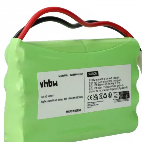 Elektromos tolóajtó vezérlő Polargos S1512 - 1600 mAh 9.6 V NiMH - utángyártott akku - VHBW