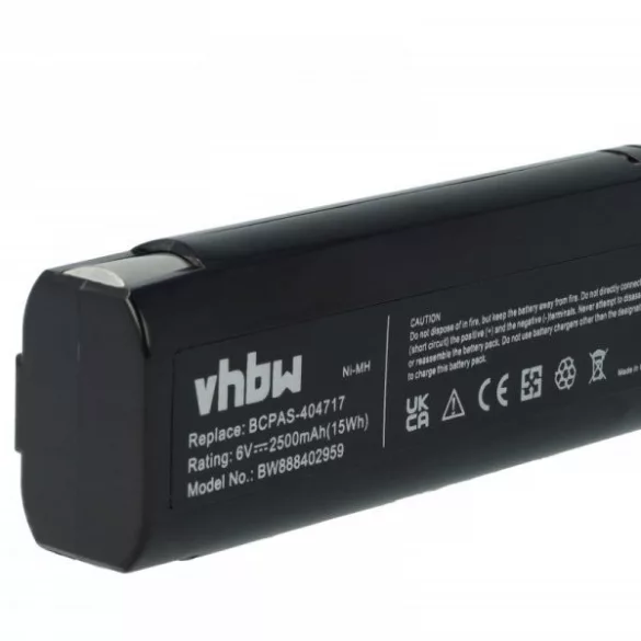 Szerszámgép akku Paslode 900421, 900400, 900420, 404400, 404717 - 2500 mAh, 6 V, NiMH - Utángyártott akku - VHBW