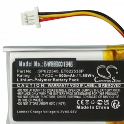   Opticon ET622538P, SP622540 - 500 mAh 3.7 V Li-polymer Utángyártott vonalkód olvasó akku