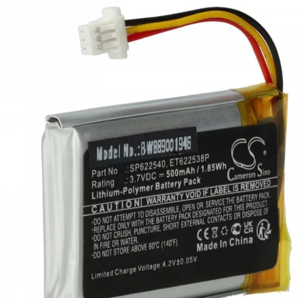 Opticon ET622538P, SP622540 - 500 mAh 3.7 V Li-polymer Utángyártott vonalkód olvasó akku - VHBW