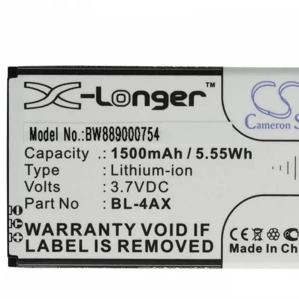   Nokia BL-4AX, BL-4XL - 1500 mAh 3.7 V Li-Ion - Utángyártott telefon akku