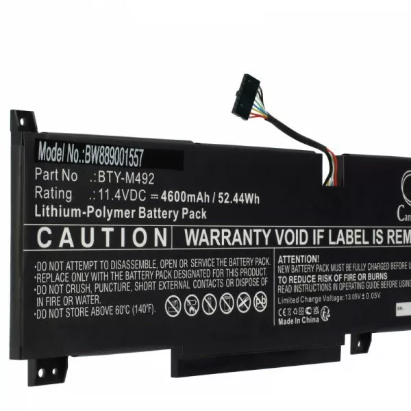 MSI BTY-M492 - 4600 mAh 11.4 V Li-polymer, fekete - Utángyártott notebook akku