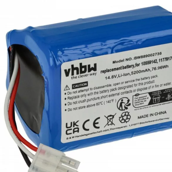 Miele 11779170, 10559142 for Miele 5200mAh, 14.8V, Li-Ion - Utángyártott porszívó akku - VHBW