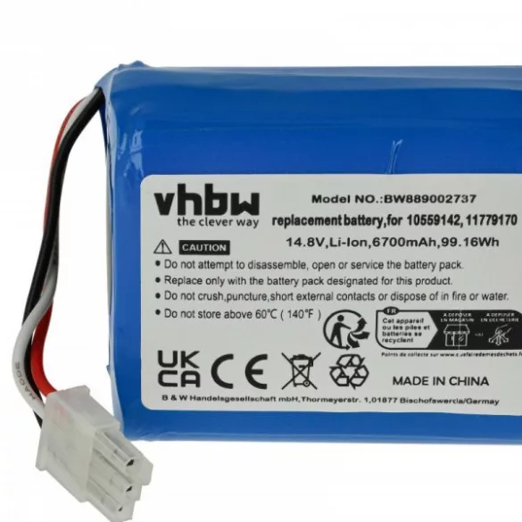 Miele 11779170, 10559142 for Miele 6700mAh, 14.8V, Li-Ion - Utángyártott porszívó akku - VHBW