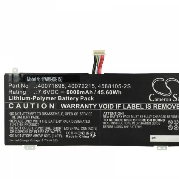   Medion 40071698, 40072215, 4588105-2S - 6000 mAh 7.6 V Li-polymer - Utángyártott notebook akku