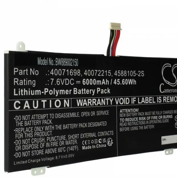 Medion 40071698, 40072215, 4588105-2S - 6000 mAh 7.6 V Li-polymer - Utángyártott notebook akku