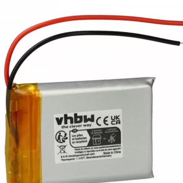 Fejhallgató -  Marshall VDL603040 - 650 mAh 3.7 V Li-Ion - Utángyártott akku - VHBW