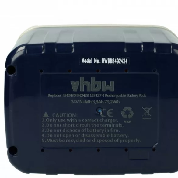 Szerszámgép akku Makita 193130-5, 193128-2, 193127-4, 193131-3 - 3300 mAh, 24 V, NiMH - Utángyártott akku - VHBW