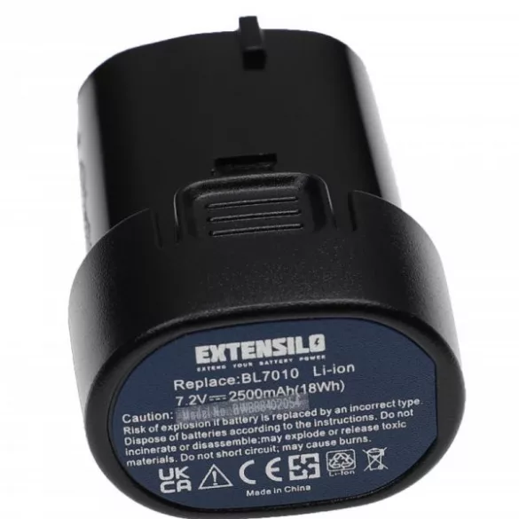 Szerszámgép akku Makita BL7010, 194356-2, 194355-4 - 2500 mAh, 7.2 V, Li-Ion - Utángyártott akku - VHBW