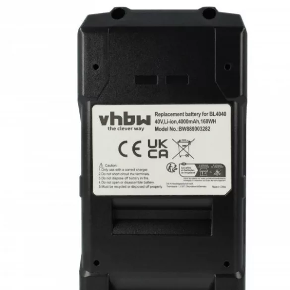 Szerszámgép akku Makita 191L29-0, BL4020, BL4025, BL4040, BL4050F - 4000 mAh, 40 V, Li-Ion - Utángyártott akku - VHBW