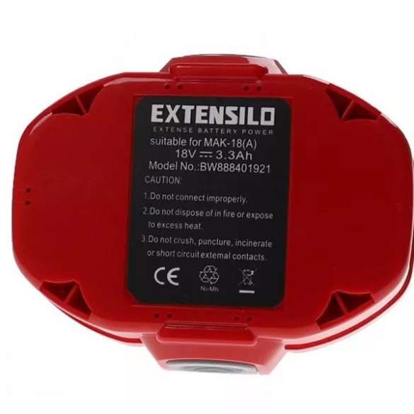 Szerszámgép akku Makita 1835, 1822, 1833, 1823, 1835F, 1834 - 3300 mAh, 18 V, NiMH - Utángyártott akku - VHBW