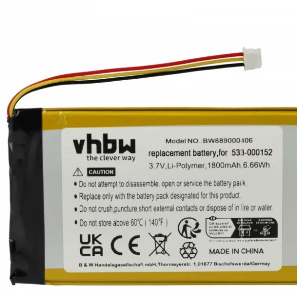 Billentyűzet - Logitech 533-000152, 533-000204 - 1500 mAh 3.7 V Li-polymer - Utángyártott - VHBW