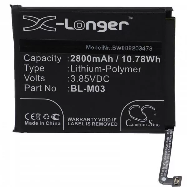 LG BL-M03, EAC64791001 - 2800 mAh 3.85 V Li-polymer - Utángyártott telefon akku