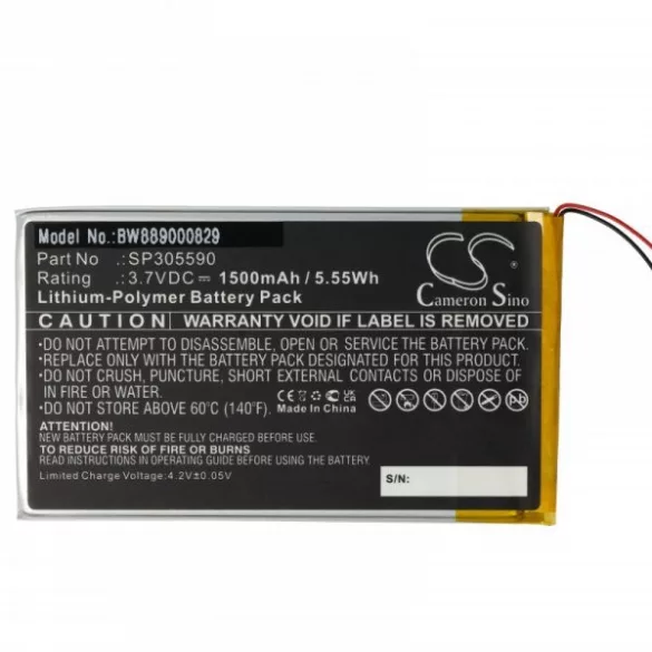 Kobo Aura HD - 1500 mAh 3.7 V Li-polymer - utángyártott akku - VHBW