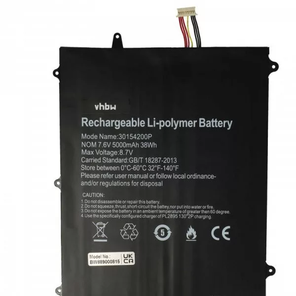 Jumper TH133K-MC, HW-3487265 - 5000 mAh 7.6 V Li-polymer - Utángyártott notebook akku Jumper TH133K-MC, HW-3487265 - 5000 mAh 7.6 V Li-polymer - Utángyártott notebook akku