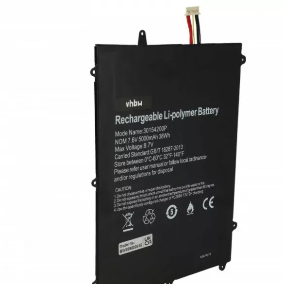 Jumper TH133K-MC, HW-3487265 - 5000 mAh 7.6 V Li-polymer - Utángyártott notebook akku - VHBW