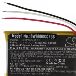   Töltőállomás JBL GSP803450 01 - 1350 mAh 3.7 V Li-polymer - Utángyártott