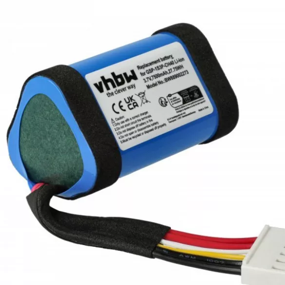 JBL GSP-1S3P-CH4A, 1AA011NA, GSP-1S3P-CH40 - Li-Ion 7500 mAh - Utángyártott hangszóró akku - VHBW
