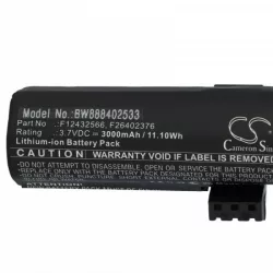   Ingenico F12432566, F26402376 - 3000 mAh 3.7 V Li-Ion Utángyártott vonalkód olvasó akku