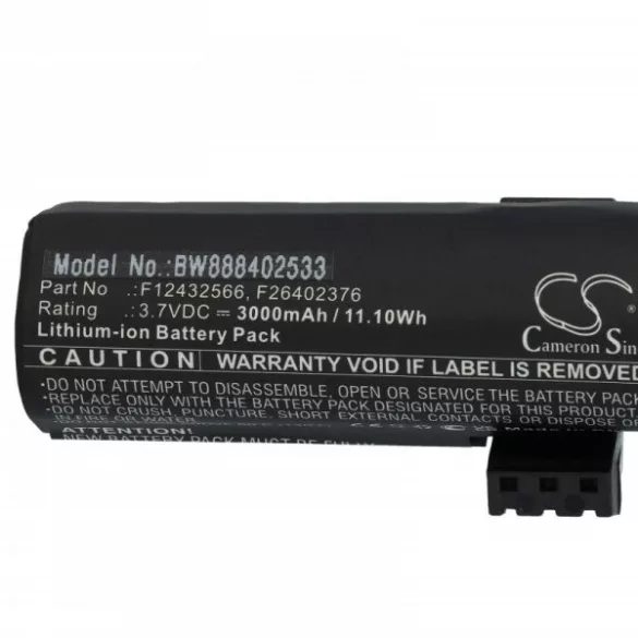 Ingenico F12432566, F26402376 - 3000 mAh 3.7 V Li-Ion Utángyártott vonalkód olvasó akku - VHBW