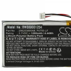   Card Reader Ingenico 296203895AB, P0750-LF - 1200 mAh 3.7 V Li-polymer - Utángyártott pos terminál akkumulátor