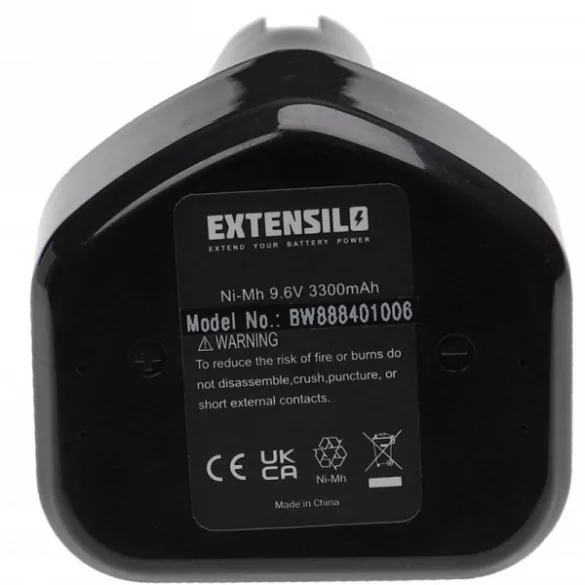 Szerszámgép akku Hitachi EB 920HS, B3, EB914S, EB914, EB912S, EB9 - 3300 mAh, 9.6 V, NiMH - Utángyártott akku - VHBW
