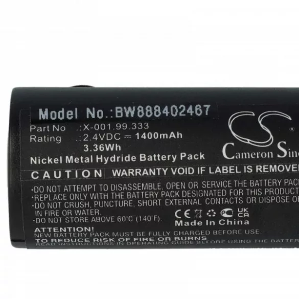 Egészségügyi eszköz - Heine X-001.99.333 - 1400 mAh 2.4 V NiMH - Utángyártott akku - VHBW